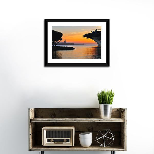 Aircraft Carrier Canvas Wall Art-1 Piece-Framed Print-20" x 16"-Tiaracle