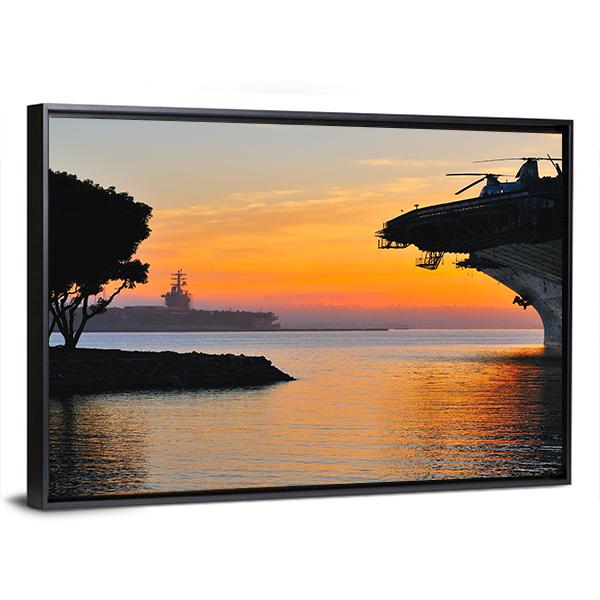 Aircraft Carrier Canvas Wall Art-3 Horizontal-Gallery Wrap-25" x 16"-Tiaracle