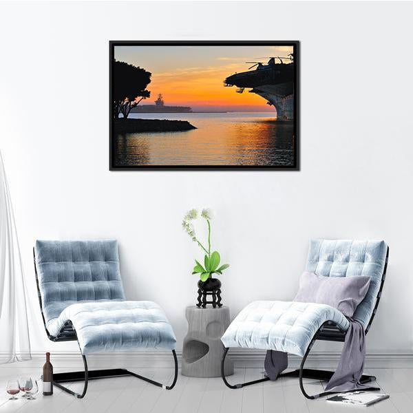 Aircraft Carrier Canvas Wall Art-3 Horizontal-Gallery Wrap-25" x 16"-Tiaracle