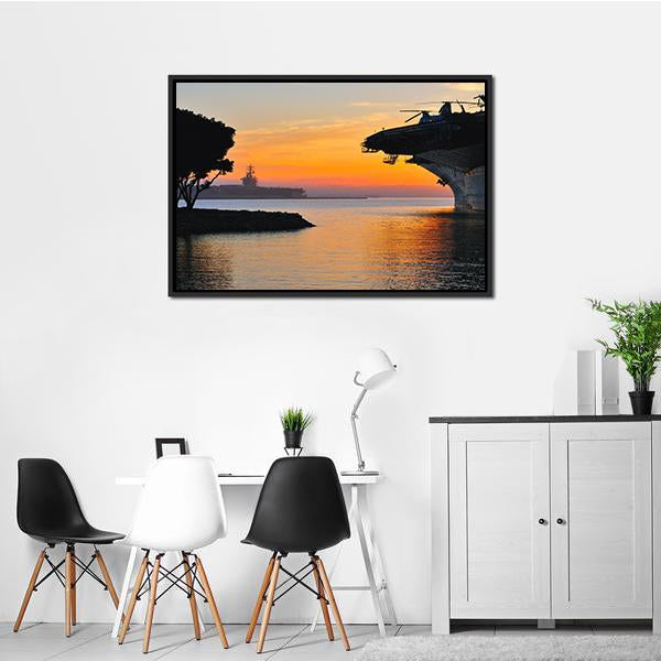 Aircraft Carrier Canvas Wall Art-3 Horizontal-Gallery Wrap-25" x 16"-Tiaracle
