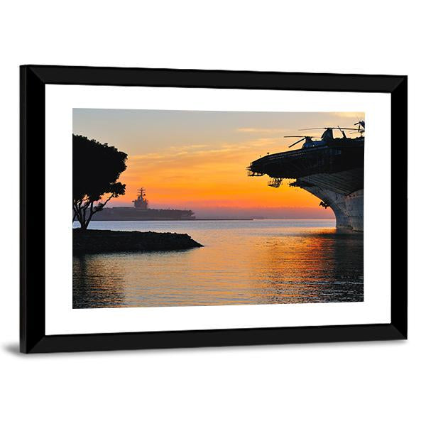 Aircraft Carrier Canvas Wall Art-3 Horizontal-Gallery Wrap-25" x 16"-Tiaracle