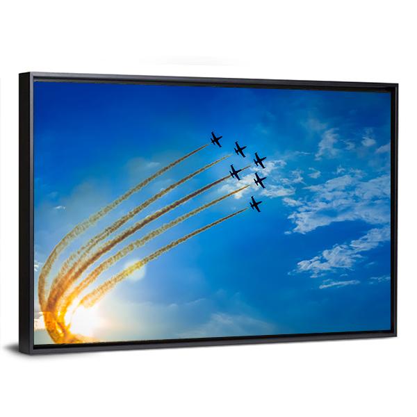 Airplanes On Airshow Canvas Wall Art-3 Horizontal-Gallery Wrap-25" x 16"-Tiaracle