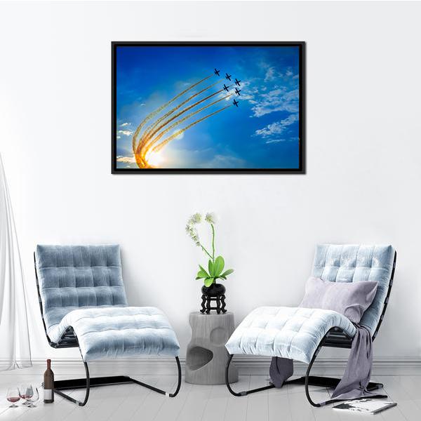 Airplanes On Airshow Canvas Wall Art-3 Horizontal-Gallery Wrap-25" x 16"-Tiaracle