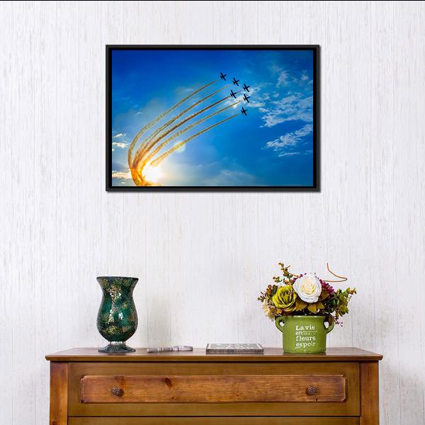 Airplanes On Airshow Canvas Wall Art-3 Horizontal-Gallery Wrap-25" x 16"-Tiaracle