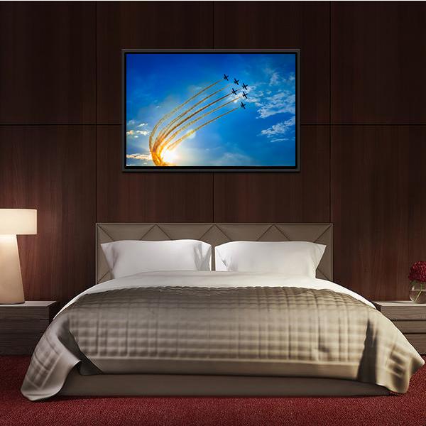 Airplanes On Airshow Canvas Wall Art-3 Horizontal-Gallery Wrap-25" x 16"-Tiaracle