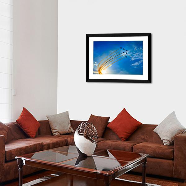 Airplanes On Airshow Canvas Wall Art-3 Horizontal-Gallery Wrap-25" x 16"-Tiaracle