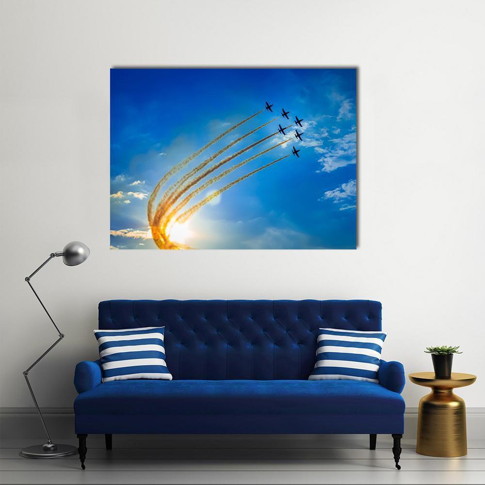 Airplanes On Airshow Canvas Wall Art-1 Piece-Gallery Wrap-48" x 32"-Tiaracle