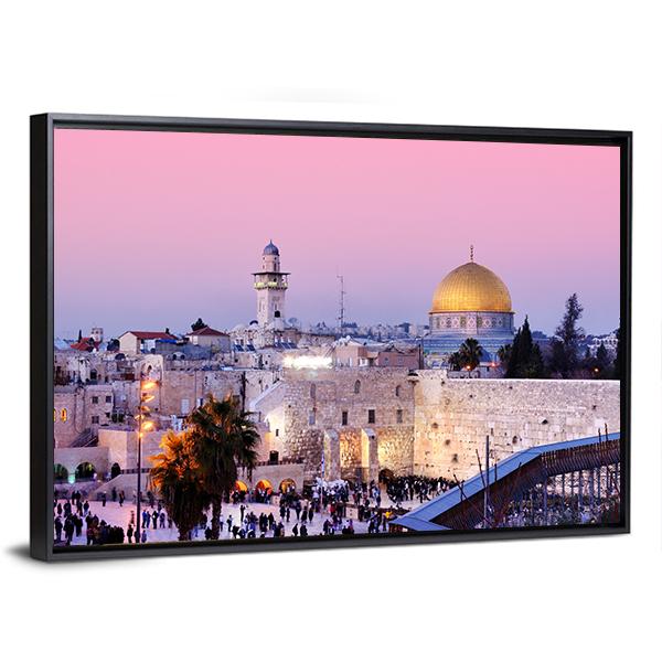 Al Aqsa Mosque Canvas Wall Art-3 Horizontal-Gallery Wrap-25" x 16"-Tiaracle