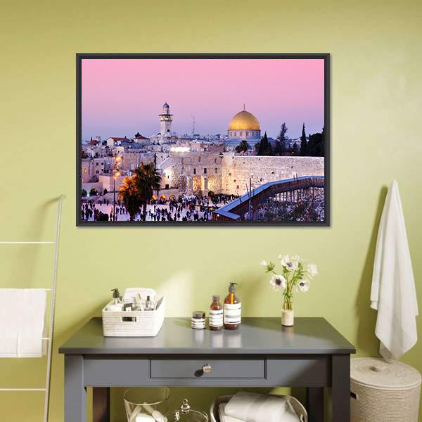 Al Aqsa Mosque Canvas Wall Art-3 Horizontal-Gallery Wrap-25" x 16"-Tiaracle