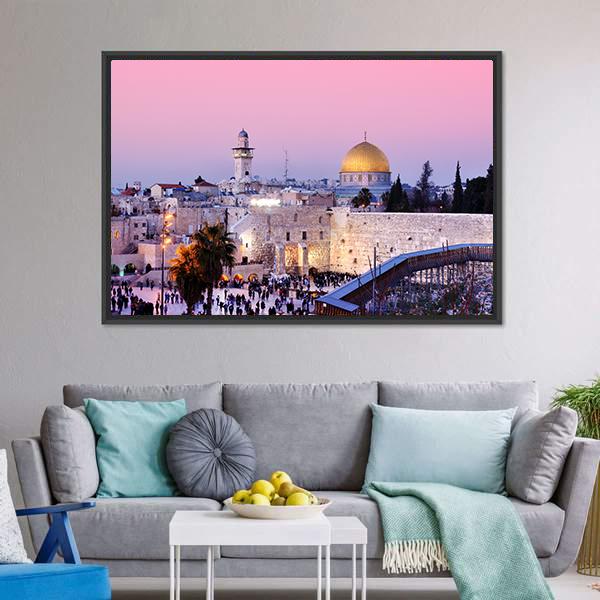 Al Aqsa Mosque Canvas Wall Art-3 Horizontal-Gallery Wrap-25" x 16"-Tiaracle