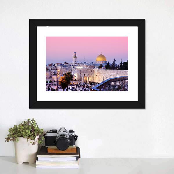 Al Aqsa Mosque Canvas Wall Art-3 Horizontal-Gallery Wrap-25" x 16"-Tiaracle