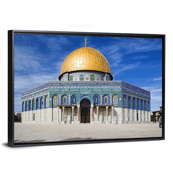 Al Aqsa Mosque In Jerusalem Under Clear Sky Canvas Wall Art-3 Horizontal-Gallery Wrap-25" x 16"-Tiaracle