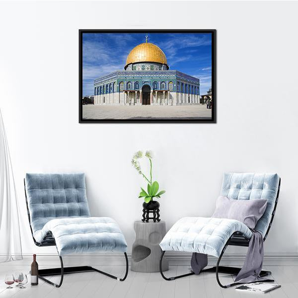 Al Aqsa Mosque In Jerusalem Under Clear Sky Canvas Wall Art-3 Horizontal-Gallery Wrap-25" x 16"-Tiaracle