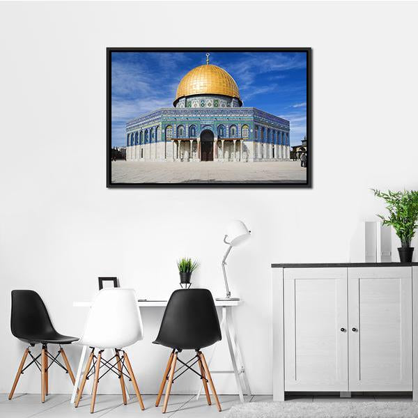 Al Aqsa Mosque In Jerusalem Under Clear Sky Canvas Wall Art-3 Horizontal-Gallery Wrap-25" x 16"-Tiaracle