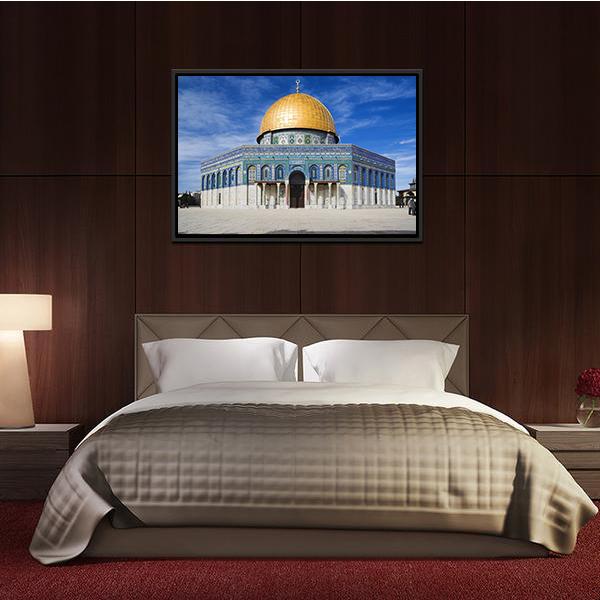 Al Aqsa Mosque In Jerusalem Under Clear Sky Canvas Wall Art-3 Horizontal-Gallery Wrap-25" x 16"-Tiaracle