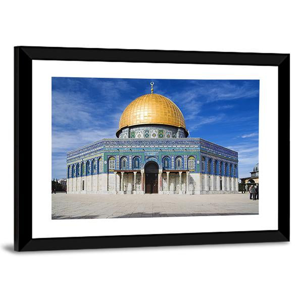 Al Aqsa Mosque In Jerusalem Under Clear Sky Canvas Wall Art-3 Horizontal-Gallery Wrap-25" x 16"-Tiaracle