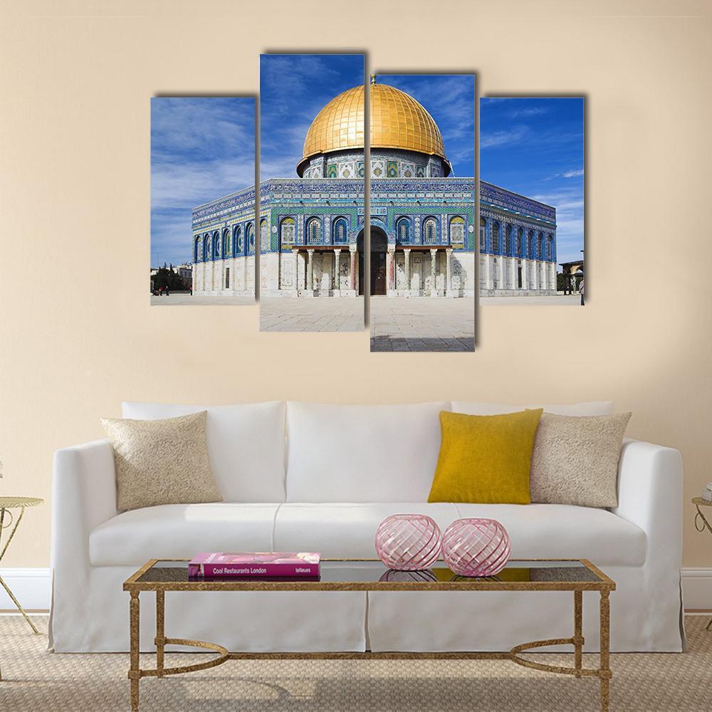 Al Aqsa Mosque In Jerusalem Under Clear Sky Canvas Wall Art-4 Pop-Gallery Wrap-50" x 32"-Tiaracle