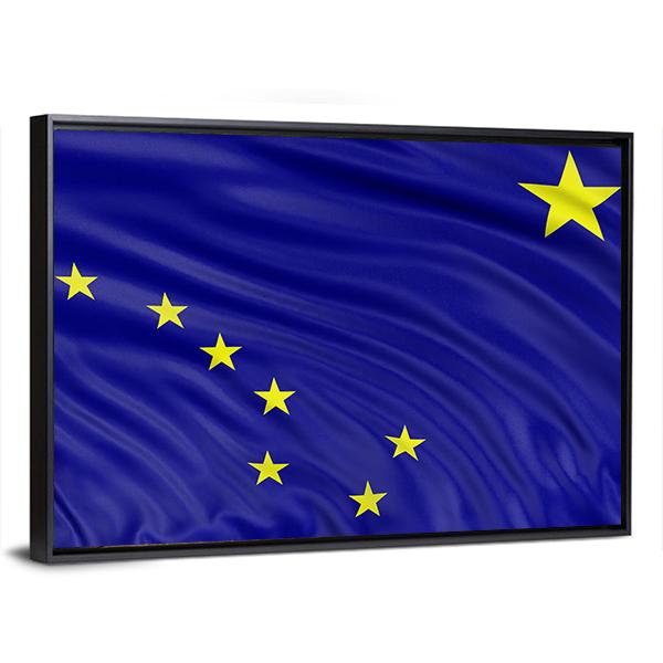 Alaska Flag Canvas Wall Art-3 Horizontal-Gallery Wrap-25" x 16"-Tiaracle