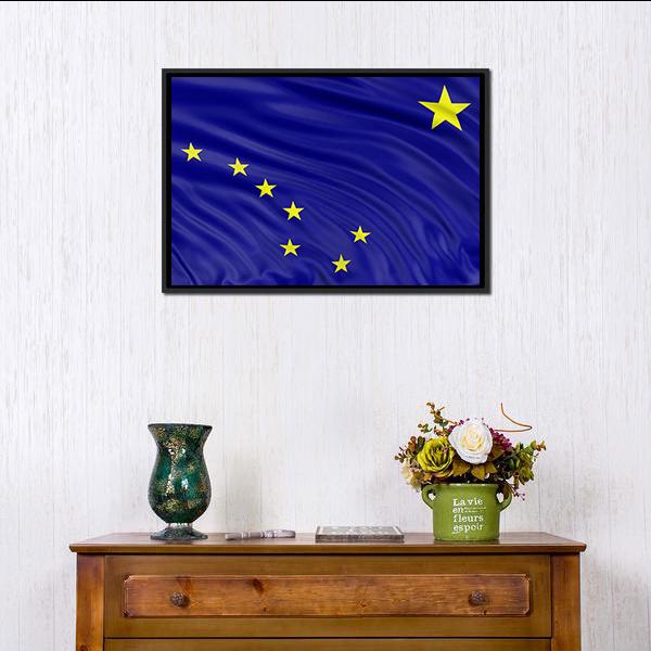 Alaska Flag Canvas Wall Art-3 Horizontal-Gallery Wrap-25" x 16"-Tiaracle