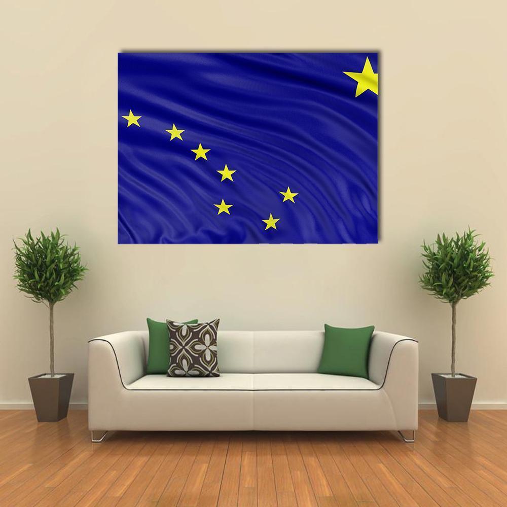 Alaska Flag Canvas Wall Art-1 Piece-Gallery Wrap-48" x 32"-Tiaracle