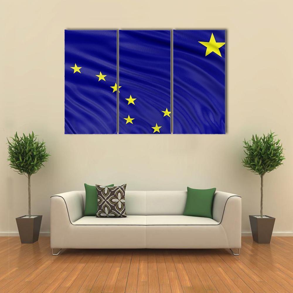 Alaska Flag Canvas Wall Art-3 Horizontal-Gallery Wrap-37" x 24"-Tiaracle