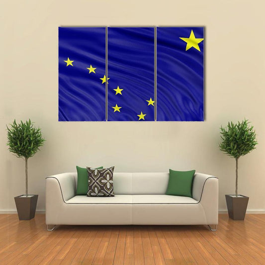 Alaska Flag Canvas Wall Art-3 Horizontal-Gallery Wrap-37" x 24"-Tiaracle