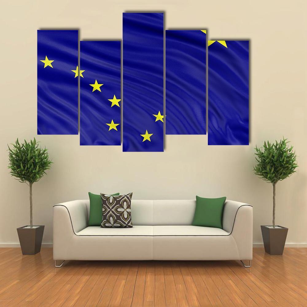 Alaska Flag Canvas Wall Art-5 Pop-Gallery Wrap-47" x 32"-Tiaracle