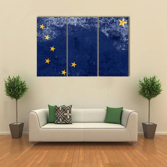 Alaska State Flag Canvas Wall Art-3 Horizontal-Gallery Wrap-37" x 24"-Tiaracle