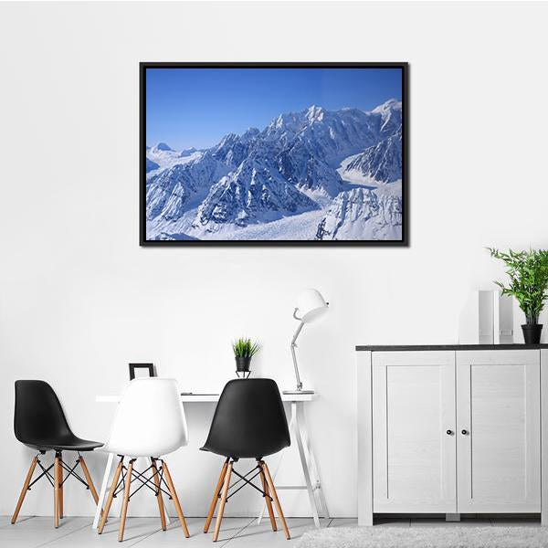 Alaskan Mountain Covered With Snow Canvas Wall Art-3 Horizontal-Gallery Wrap-25" x 16"-Tiaracle