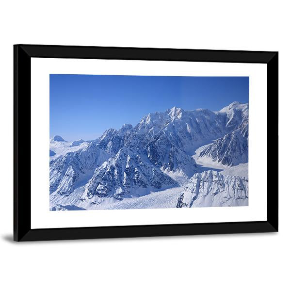 Alaskan Mountain Covered With Snow Canvas Wall Art-3 Horizontal-Gallery Wrap-25" x 16"-Tiaracle