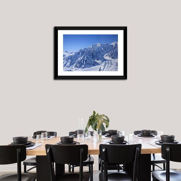 Alaskan Mountain Covered With Snow Canvas Wall Art-3 Horizontal-Gallery Wrap-25" x 16"-Tiaracle