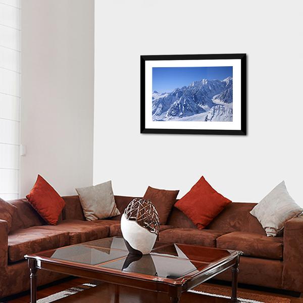 Alaskan Mountain Covered With Snow Canvas Wall Art-3 Horizontal-Gallery Wrap-25" x 16"-Tiaracle