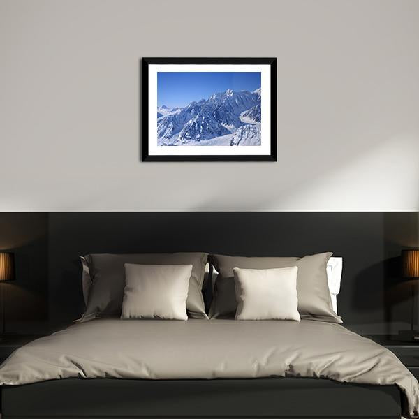 Alaskan Mountain Covered With Snow Canvas Wall Art-3 Horizontal-Gallery Wrap-25" x 16"-Tiaracle