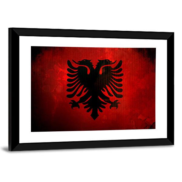 Albania Flag Canvas Wall Art-3 Horizontal-Gallery Wrap-25" x 16"-Tiaracle