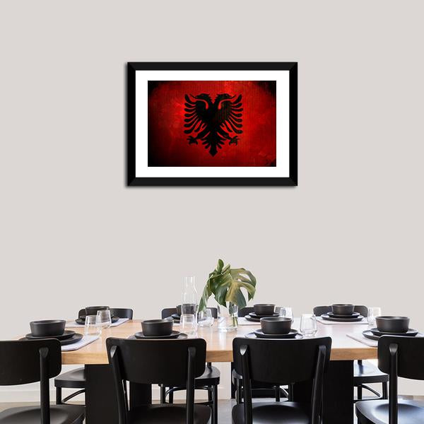 Albania Flag Canvas Wall Art-3 Horizontal-Gallery Wrap-25" x 16"-Tiaracle