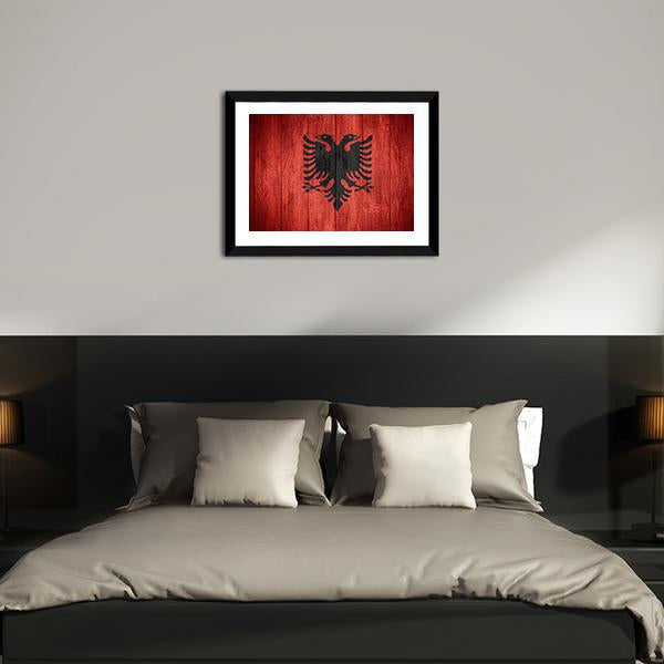Flag Of Albania Canvas Wall Art-3 Horizontal-Gallery Wrap-25" x 16"-Tiaracle