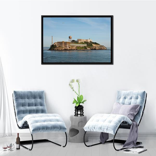 Alcatraz Island In San Francisco Canvas Wall Art-3 Horizontal-Gallery Wrap-25" x 16"-Tiaracle