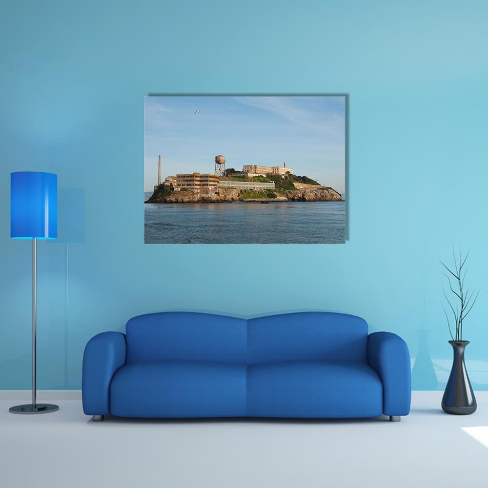 Alcatraz Island In San Francisco Canvas Wall Art-1 Piece-Gallery Wrap-48" x 32"-Tiaracle