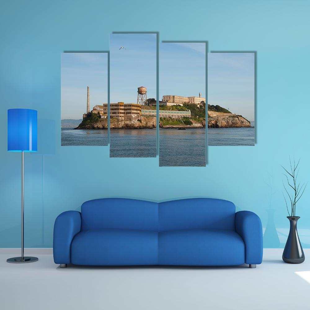 Alcatraz Island In San Francisco Canvas Wall Art-4 Pop-Gallery Wrap-50" x 32"-Tiaracle