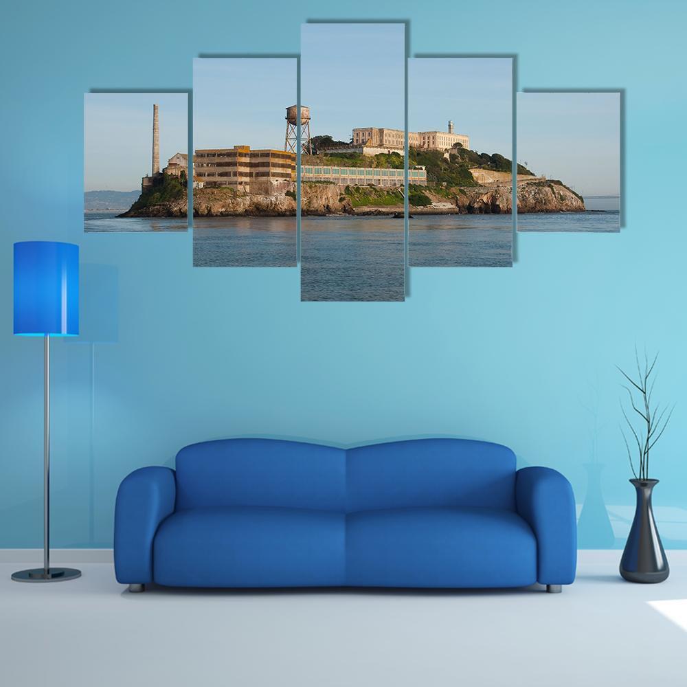 Alcatraz Island In San Francisco Canvas Wall Art-5 Star-Gallery Wrap-62" x 32"-Tiaracle
