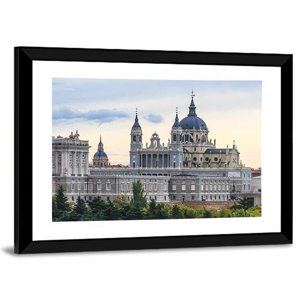 Almudena Cathedral Canvas Wall Art-3 Horizontal-Gallery Wrap-25" x 16"-Tiaracle