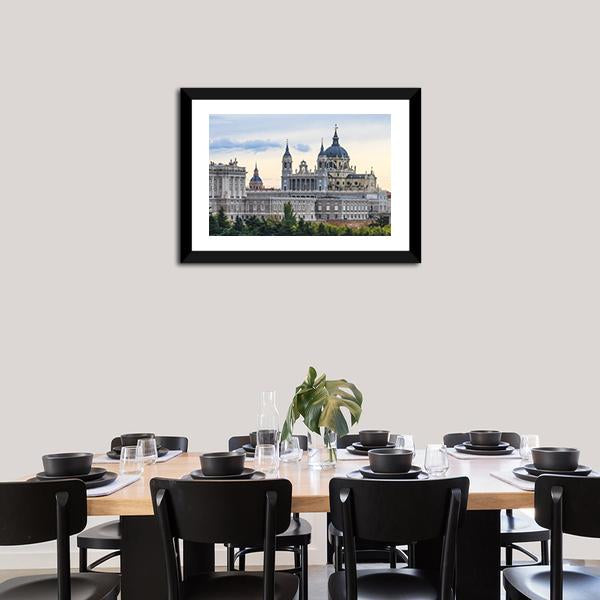 Almudena Cathedral Canvas Wall Art-3 Horizontal-Gallery Wrap-25" x 16"-Tiaracle
