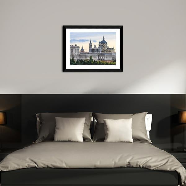 Almudena Cathedral Canvas Wall Art-3 Horizontal-Gallery Wrap-25" x 16"-Tiaracle
