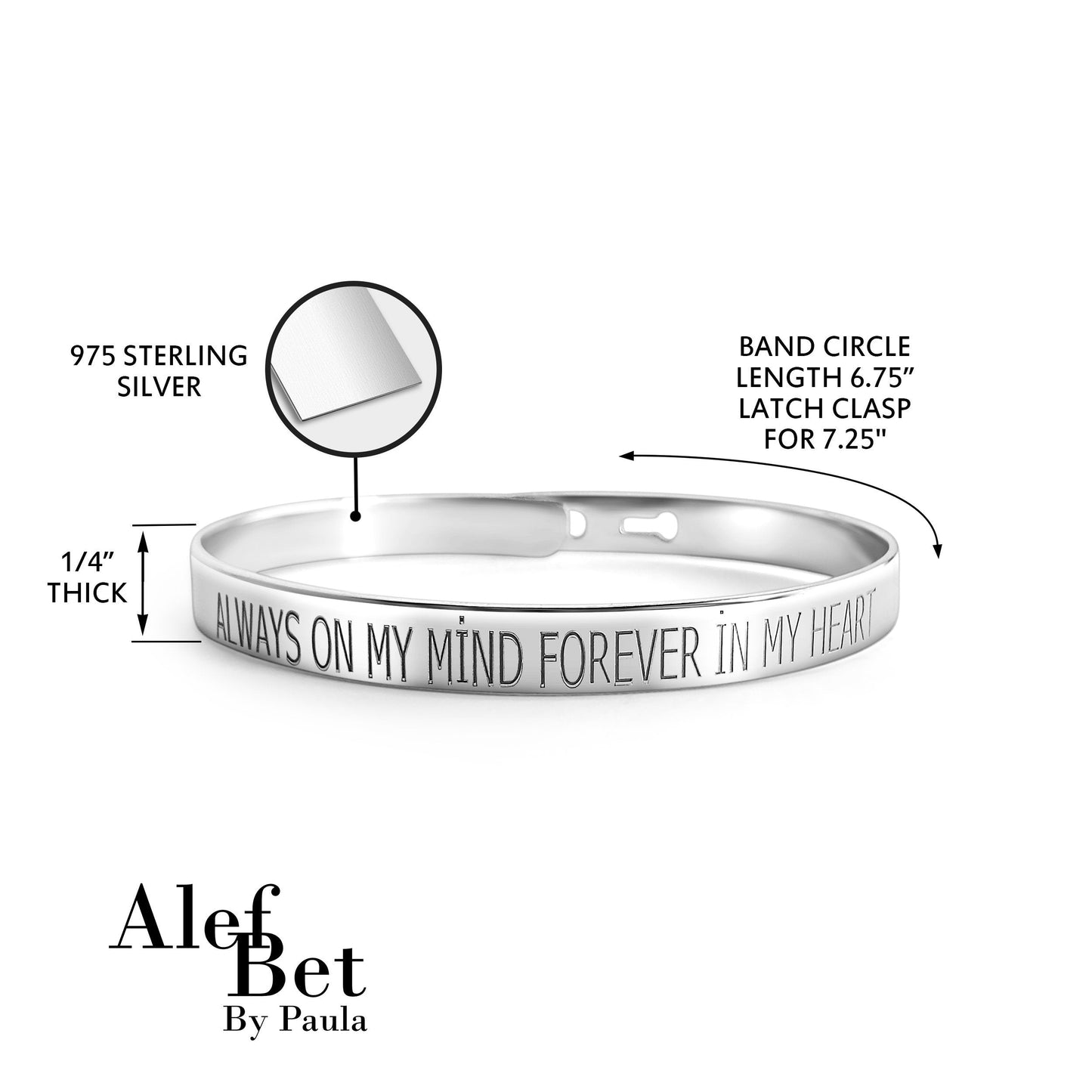 Armband „Immer in meinen Gedanken, für immer in meinem Herzen“