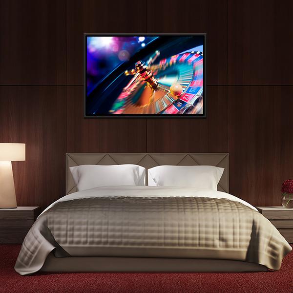 Casino Wheel In Motion Canvas Wall Art-3 Horizontal-Gallery Wrap-25" x 16"-Tiaracle