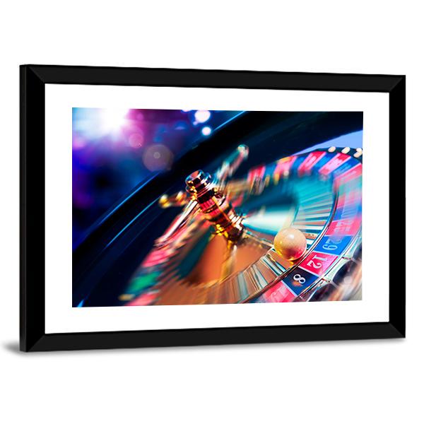 Casino Wheel In Motion Canvas Wall Art-3 Horizontal-Gallery Wrap-25" x 16"-Tiaracle