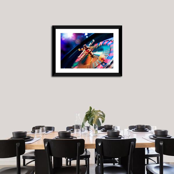 Casino Wheel In Motion Canvas Wall Art-3 Horizontal-Gallery Wrap-25" x 16"-Tiaracle