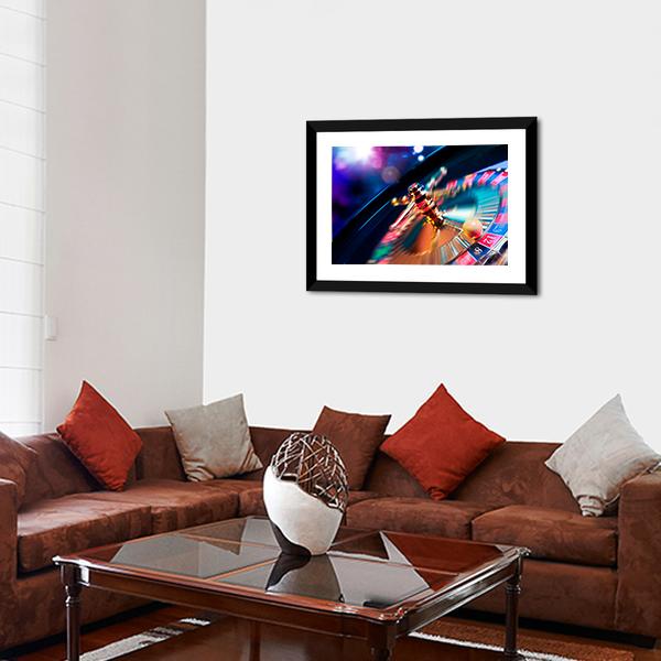 Casino Wheel In Motion Canvas Wall Art-3 Horizontal-Gallery Wrap-25" x 16"-Tiaracle