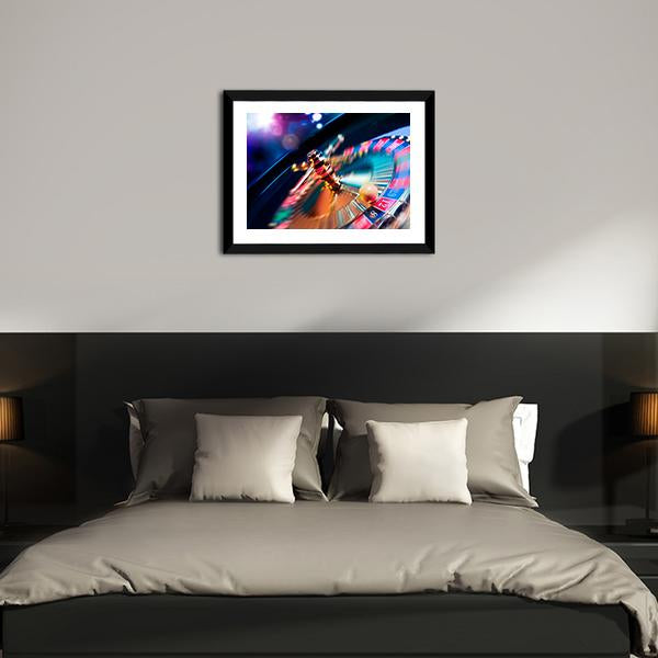 Casino Wheel In Motion Canvas Wall Art-3 Horizontal-Gallery Wrap-25" x 16"-Tiaracle