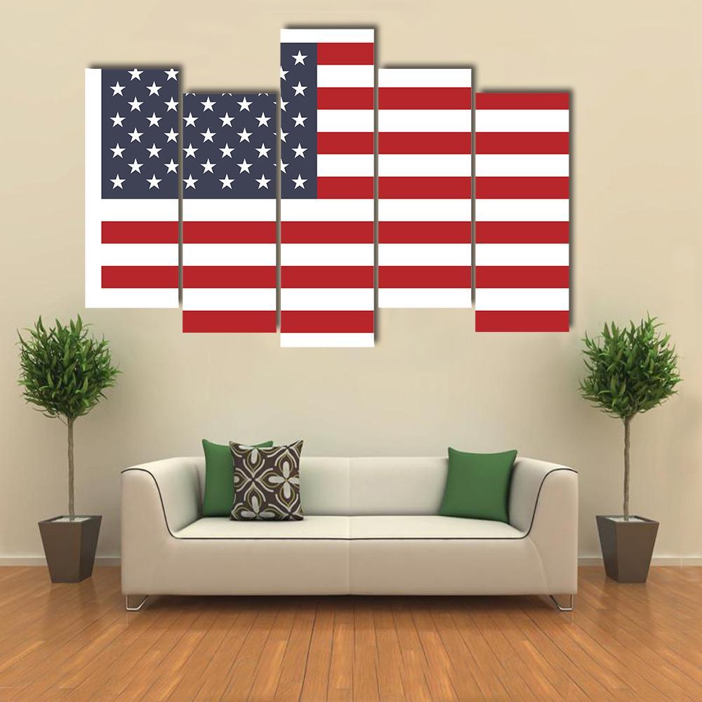 American Flag Canvas Wall Art-5 Pop-Gallery Wrap-47" x 32"-Tiaracle